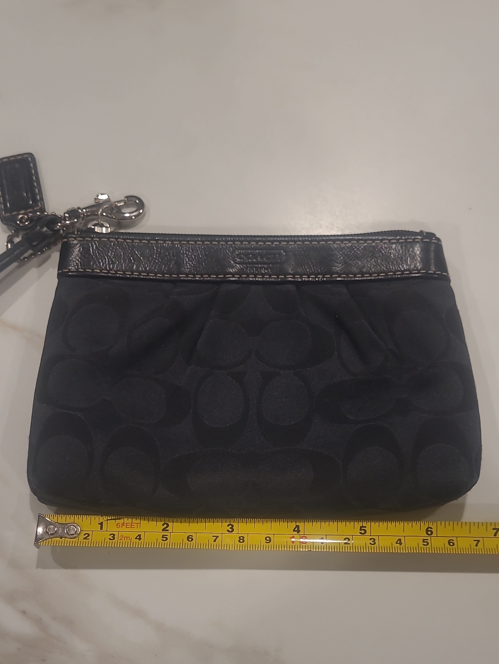 Coach Black Signature Wristlet Black